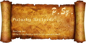 Pulszky Szilvió névjegykártya